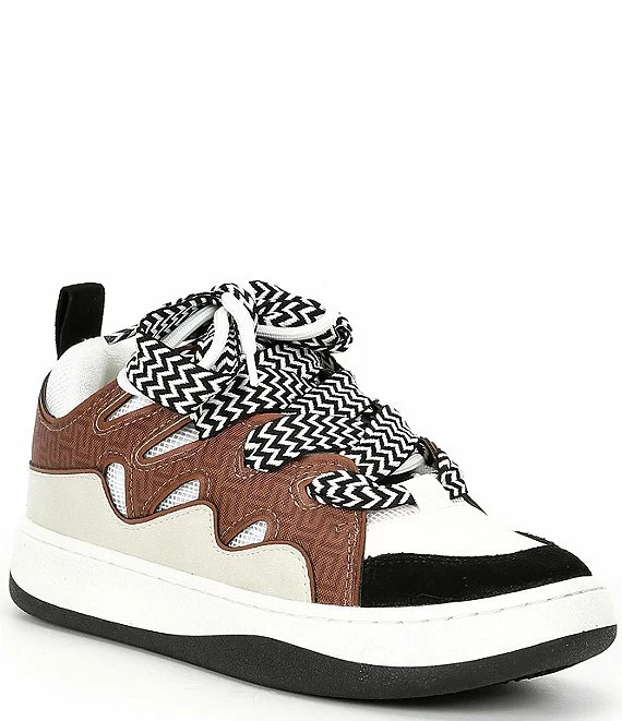 Steve Madden Roaring Leather Mixed Media Print Platform Lace-Up Sneakers - Afbeelding 3