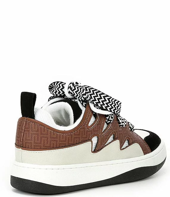 Steve Madden Roaring Leather Mixed Media Print Platform Lace-Up Sneakers - Afbeelding 4