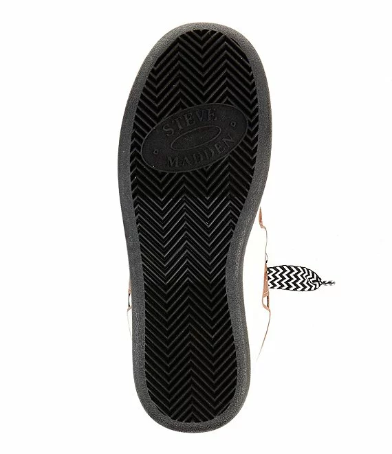 Steve Madden Roaring Leather Mixed Media Print Platform Lace-Up Sneakers - Afbeelding 5