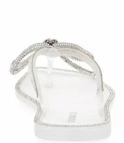 Steve Madden Juned Rhinestone Bow Flip-Flop Flat Thong Sandals