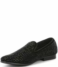 Steve Madden Men's Caviarr Crystal Embellishment Slip-On Loafers